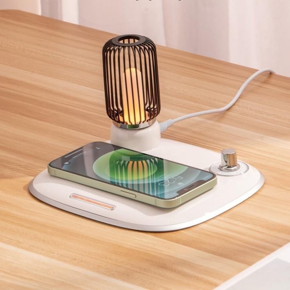 Bedside Desk Table Lamp LED with Wireless Charger Night Sleep Light Mode Dimmabl